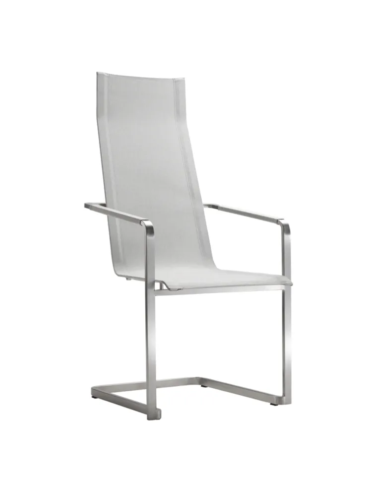 Gartenstuhl SOLPURI �Jazz Freischwinger hoch� Sand Edelstahl Textilene stapelbar